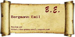 Bergmann Emil névjegykártya